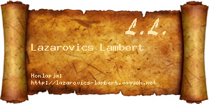 Lazarovics Lambert névjegykártya